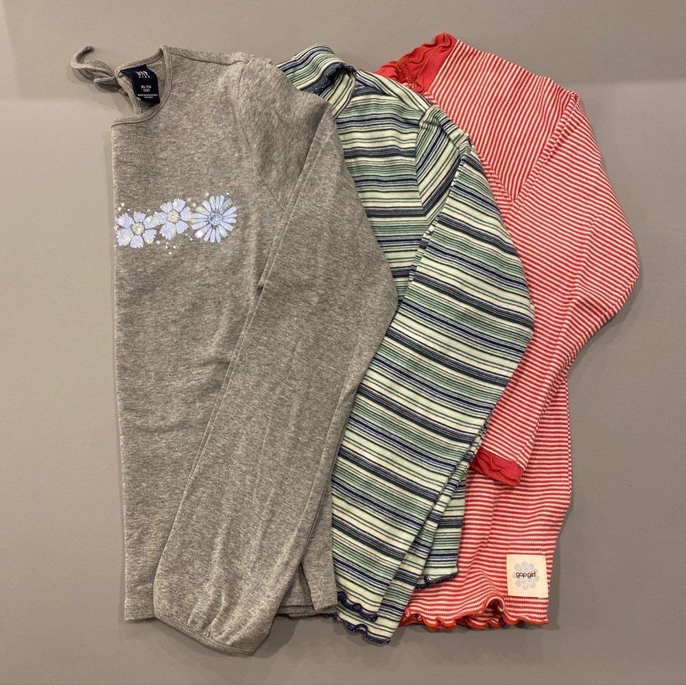 3 vintage GAP girls long sleeve tops 100% cotton